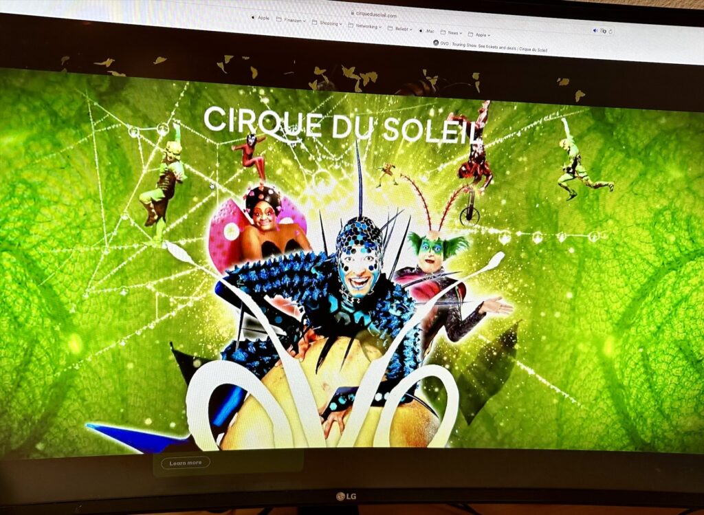 Website von Cirque du soleil